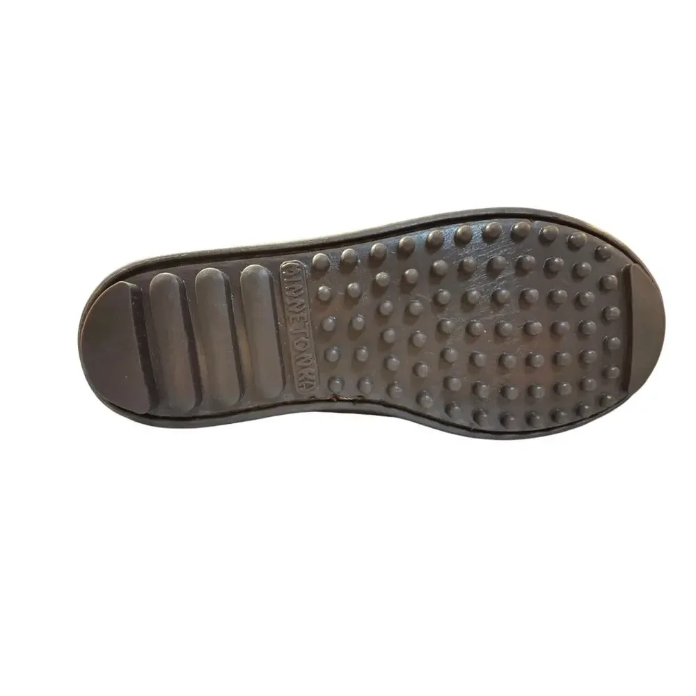 Minnetonka Kids Boat Moc Moccasins Sz 10 Chocolate Brown Leather NWB Style 2773